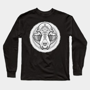 Cat skull & flower Long Sleeve T-Shirt